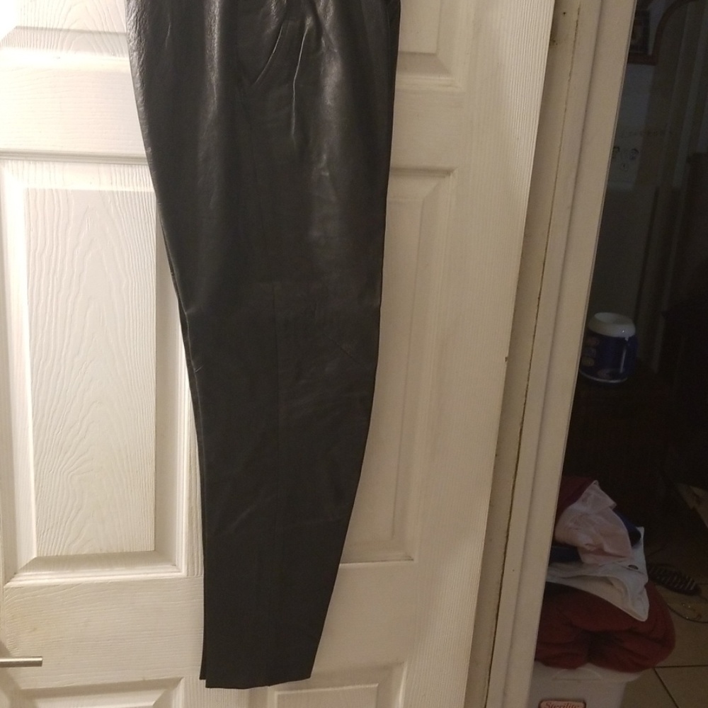 Leather slacks with lining